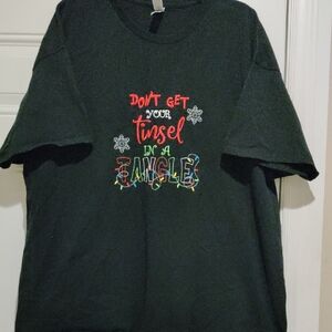 Gildan Black Tee with Festive Print